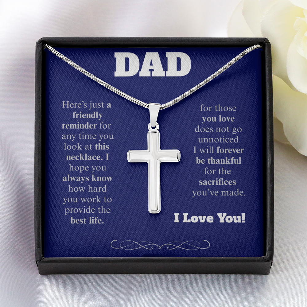 To My Dad - Cross Necklace