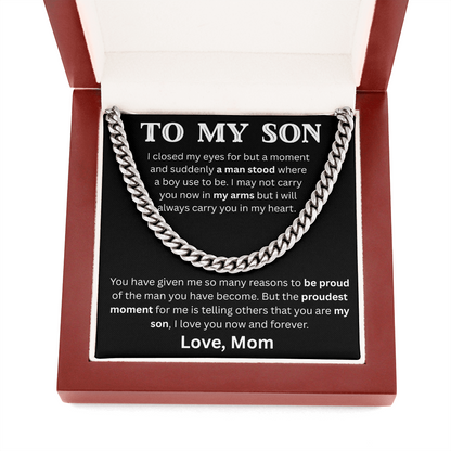 To My Son - A man stood - Cuban Link Chain