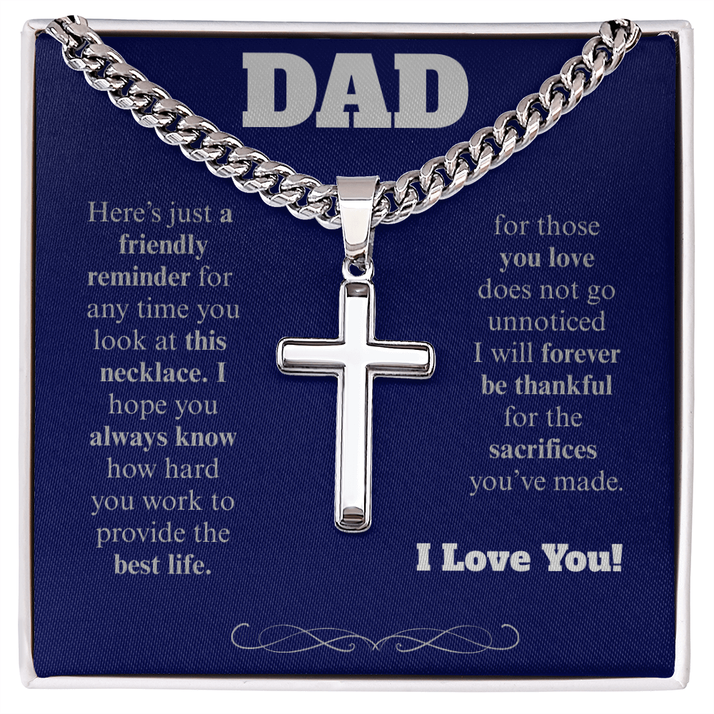 To My Dad Cross Necklace