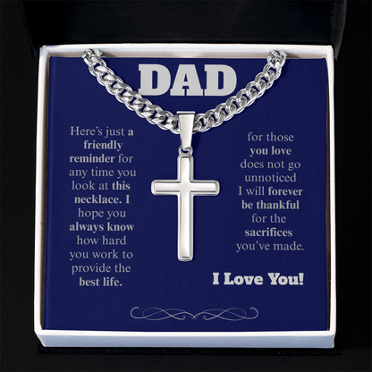 To My Dad Cross Necklace