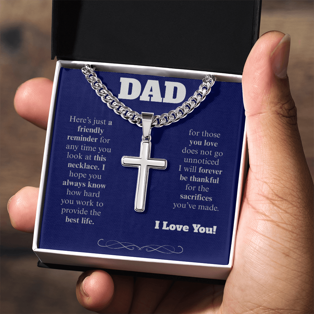 To My Dad Cross Necklace