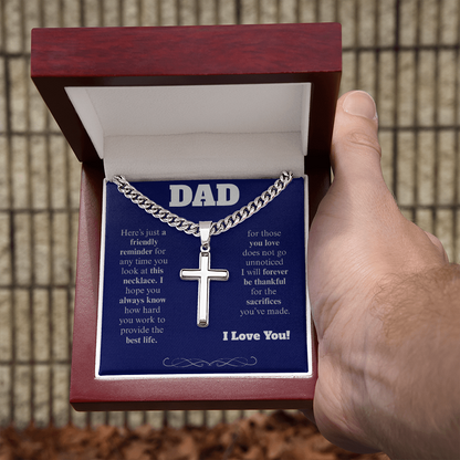 To My Dad Cross Necklace