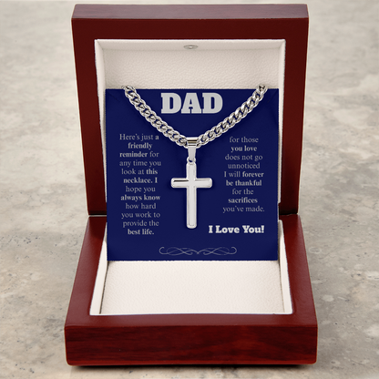 To My Dad Cross Necklace