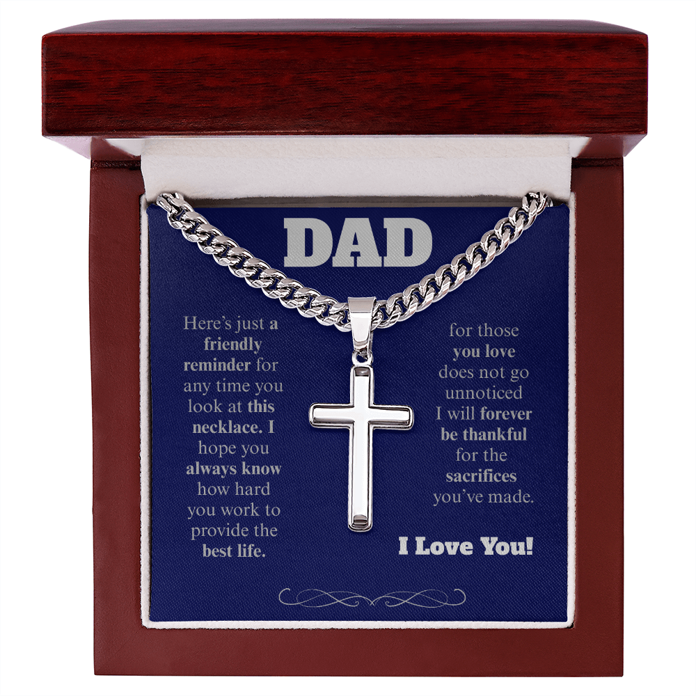 To My Dad Cross Necklace
