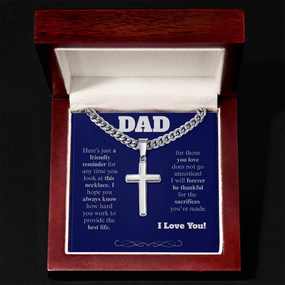 To My Dad Cross Necklace