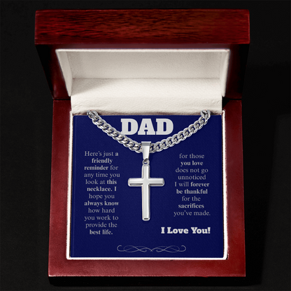 To My Dad Cross Necklace