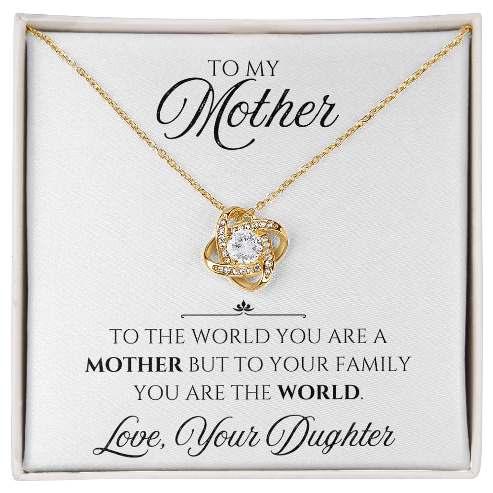 To My Mother Love Knot Necklace