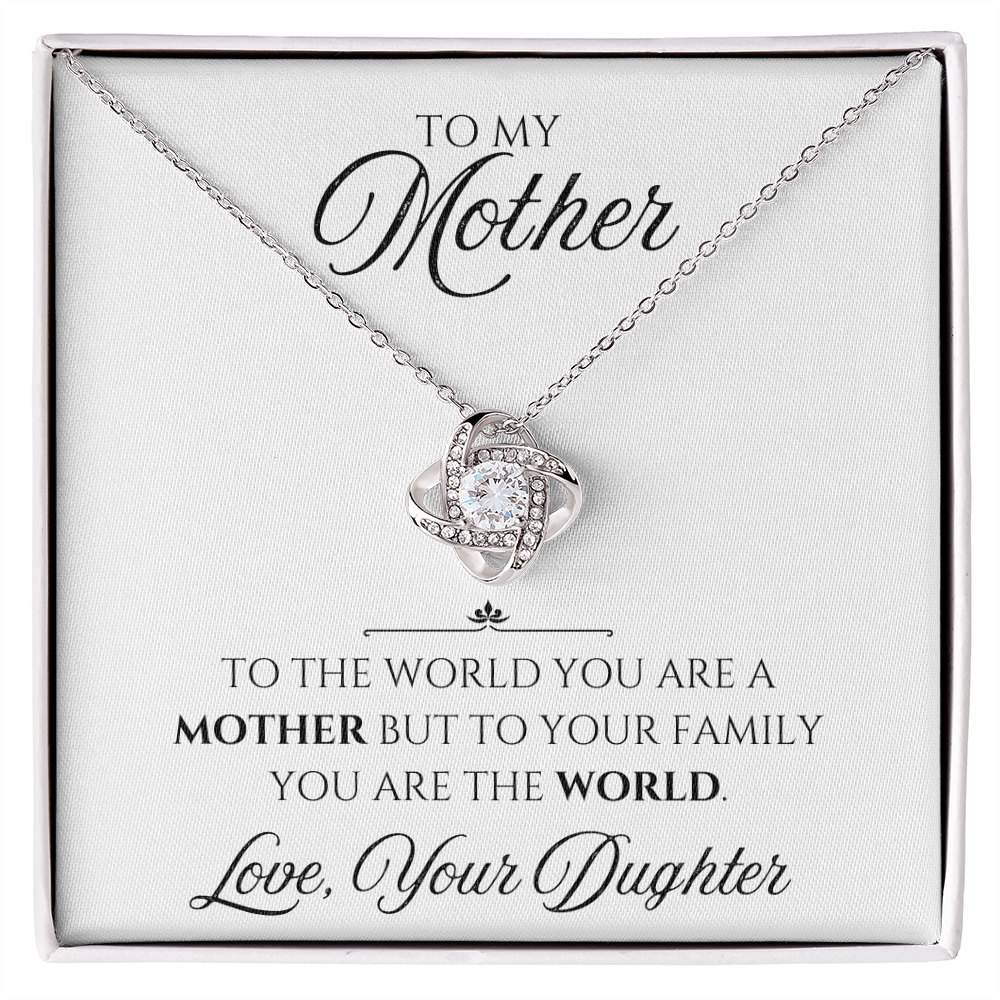 To My Mother Love Knot Necklace