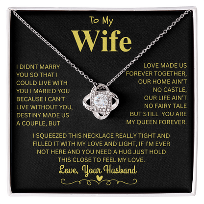 To my Wife - Love Knot Necklace