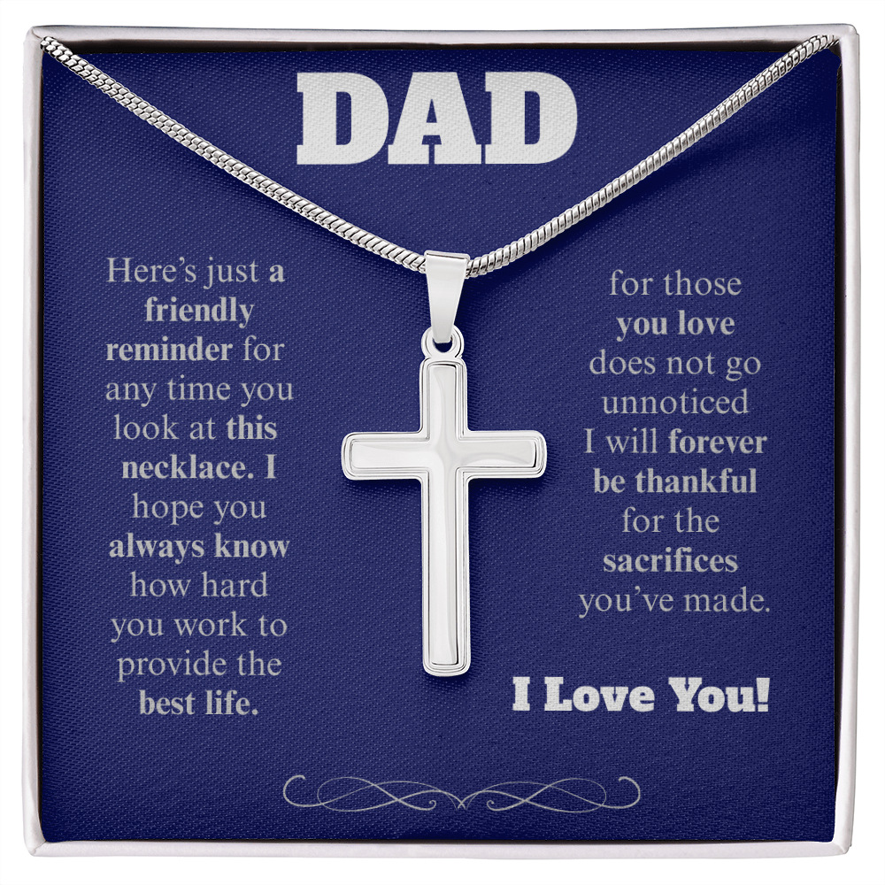 To My Dad - Cross Necklace
